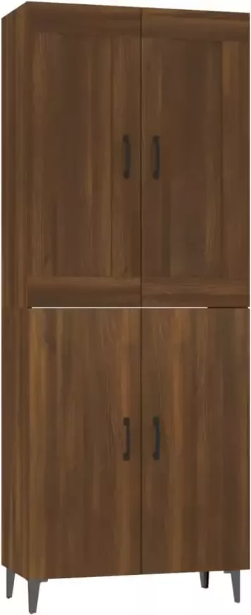 VIDAXL Hoge kast 70x34x180 cm bewerkt hout bruineikenkleurig - Foto 2