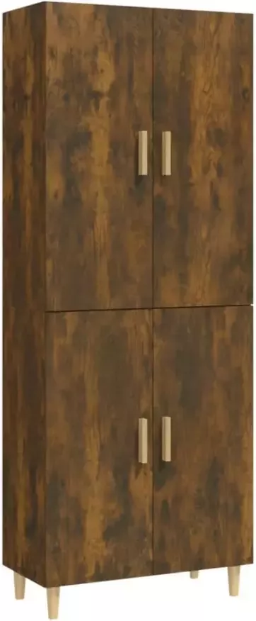 VIDAXL Hoge kast 70x34x180 cm bewerkt hout gerookt eikenkleurig