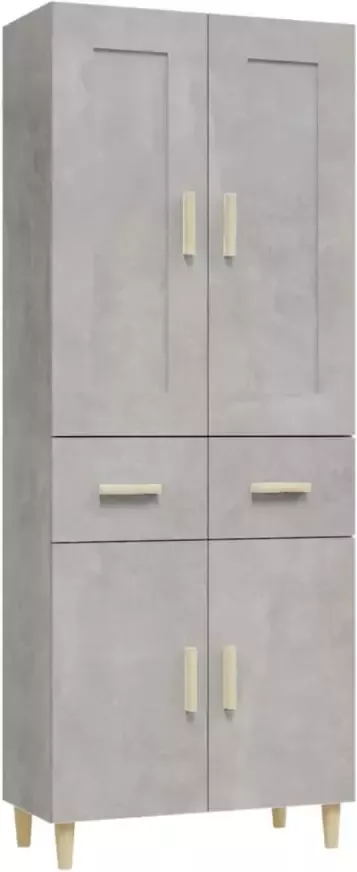 VidaXL Hoge kast bewerkt hout betongrijs - Foto 7