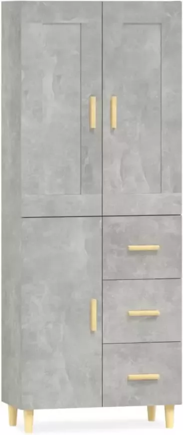 VidaXL Hoge kast bewerkt hout betongrijs - Foto 2