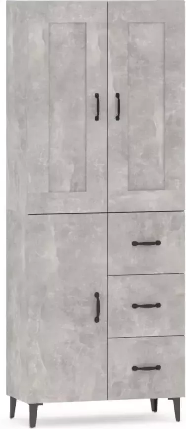 VidaXL Hoge kast bewerkt hout betongrijs