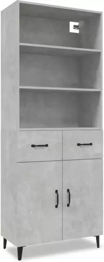 VidaXL Hoge kast bewerkt hout betongrijs