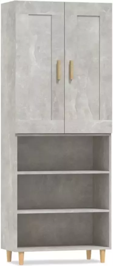 VidaXL Hoge kast bewerkt hout betongrijs