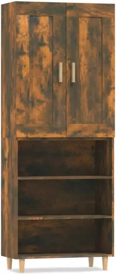 VidaXL Hoge kast bewerkt hout gerookt eikenkleurig - Foto 2