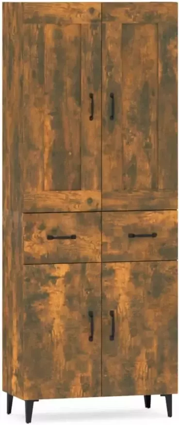 VidaXL Hoge kast bewerkt hout gerookt eikenkleurig