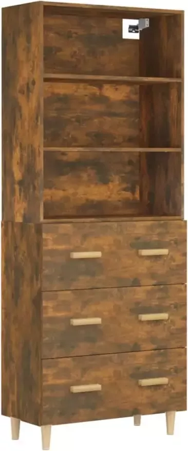 VidaXL Hoge kast bewerkt hout gerookt eikenkleurig - Foto 5