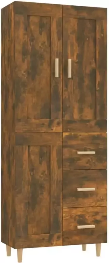 VidaXL Hoge kast bewerkt hout gerookt eikenkleurig - Foto 4