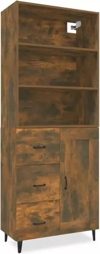 VidaXL Hoge kast bewerkt hout gerookt eikenkleurig
