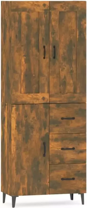 VidaXL Hoge kast bewerkt hout gerookt eikenkleurig - Foto 3