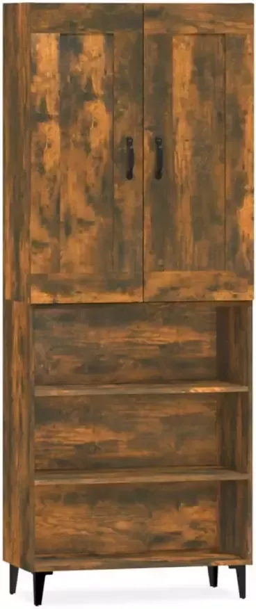 VidaXL Hoge kast bewerkt hout gerookt eikenkleurig
