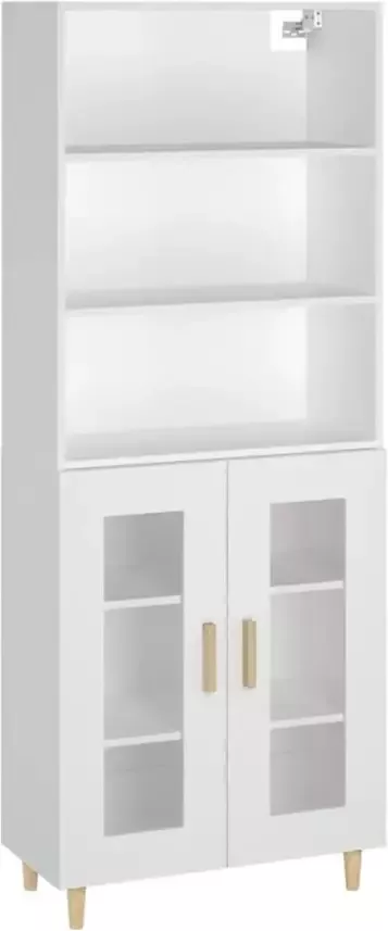 VidaXL Hoge kast bewerkt hout wit - Foto 9