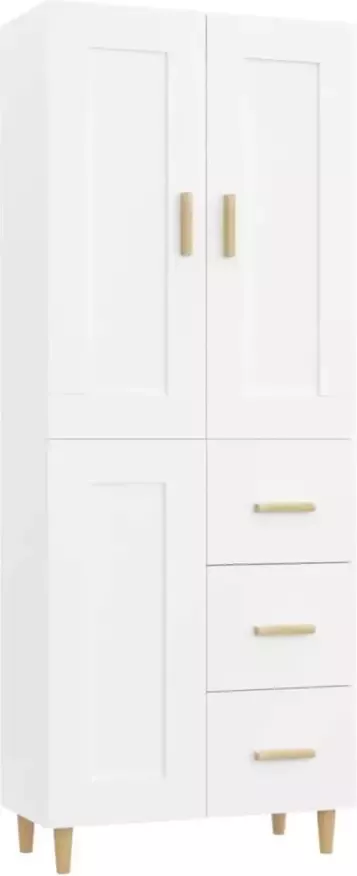 VidaXL Hoge kast bewerkt hout wit - Foto 6