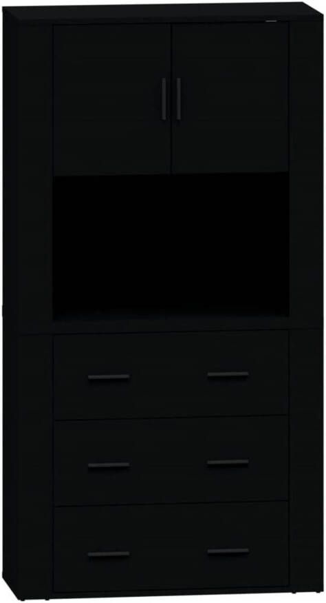 VidaXL -Hoge-kast-bewerkt-hout-zwart