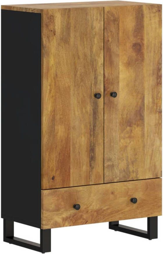 VidaXL -Hoge-kast-met-lade-60x33x100-cm-massief-mangohout-en-ijzer