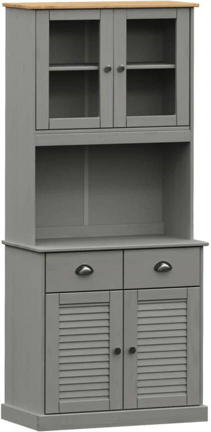 VidaXL -Hoge-kast-VIGO-78x40x175-cm-massief-grenenhout-grijs