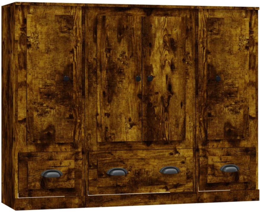 VidaXL -Hoge-kasten-3-st-bewerkt-hout-gerookt-eikenkleurig