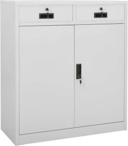 VidaXL Kantoorkast 90x40x102 cm staal lichtgrijs