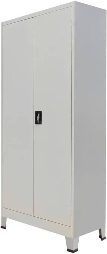 VidaXL -Kantoorkast-met-2-deuren-staal-90x40x180-cm-grijs