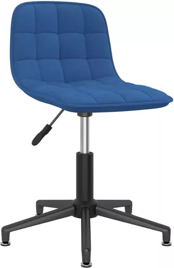 VidaXL Kantoorstoel draaibaar fluweel blauw