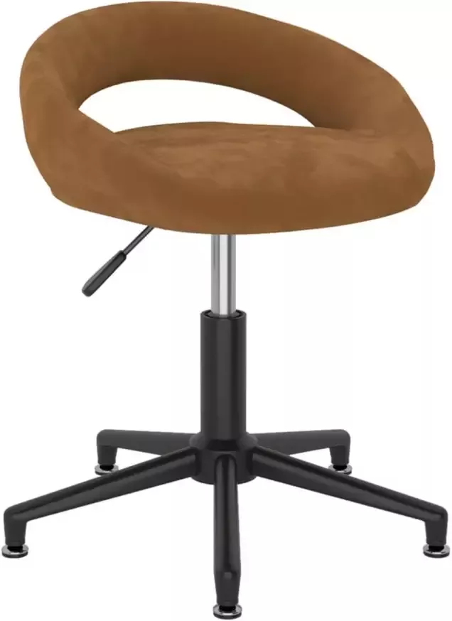 VidaXL Kantoorstoel draaibaar fluweel bruin - Foto 1