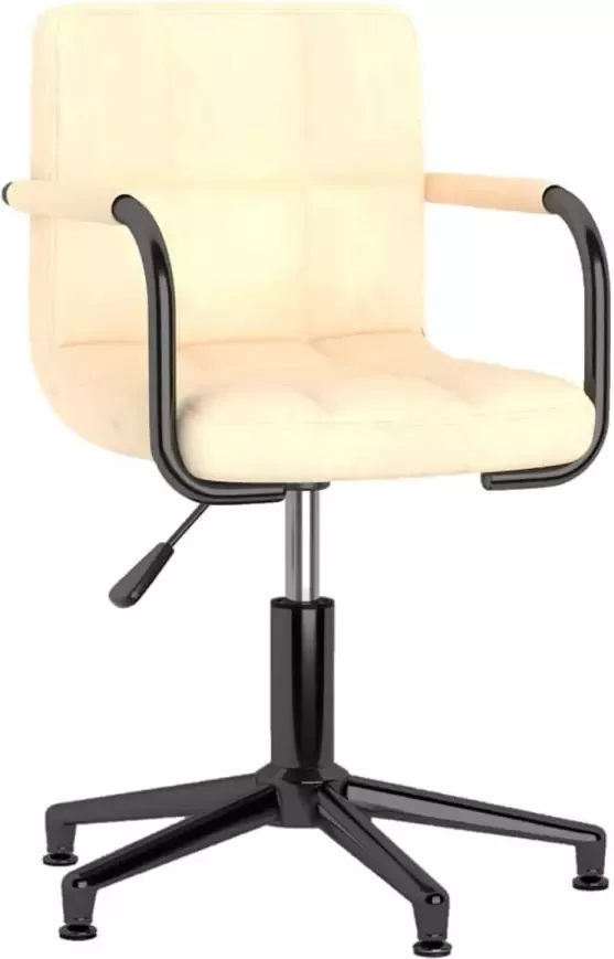 VidaXL Kantoorstoel draaibaar fluweel crèmekleurig