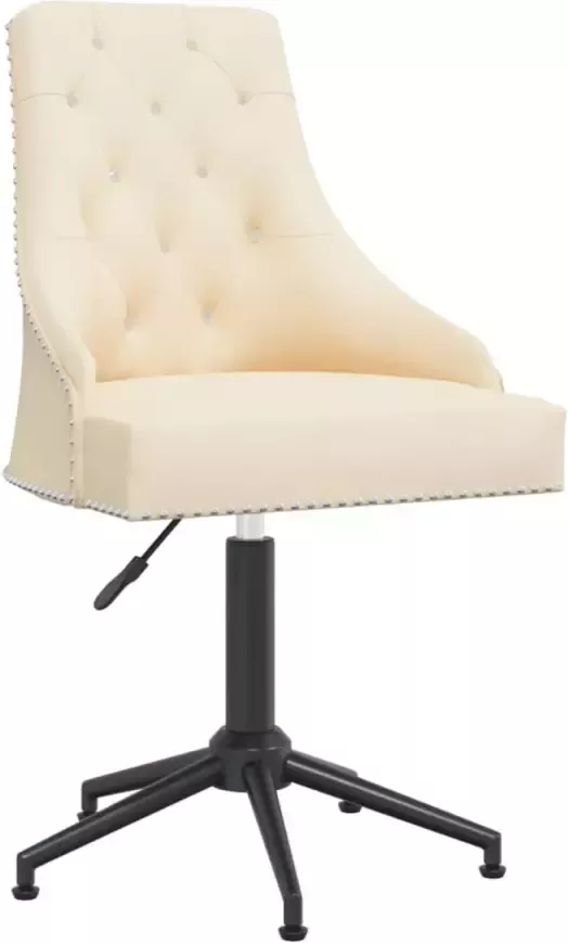 VIDAXL Kantoorstoel draaibaar fluweel crèmekleurig