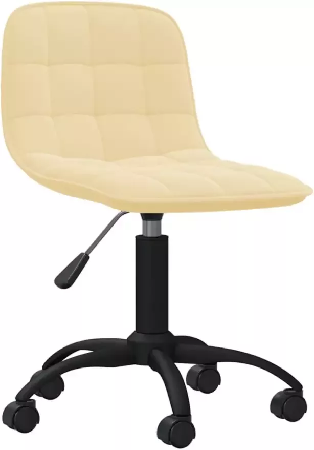 Prolenta Premium vidaXL Kantoorstoel draaibaar fluweel crèmekleurig - Foto 1