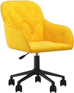 VidaXL -Kantoorstoel-draaibaar-fluweel-geel