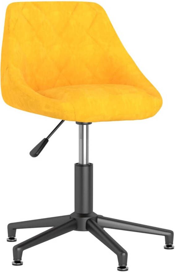 Prolenta Premium Kantoorstoel draaibaar fluweel mosterdgeel
