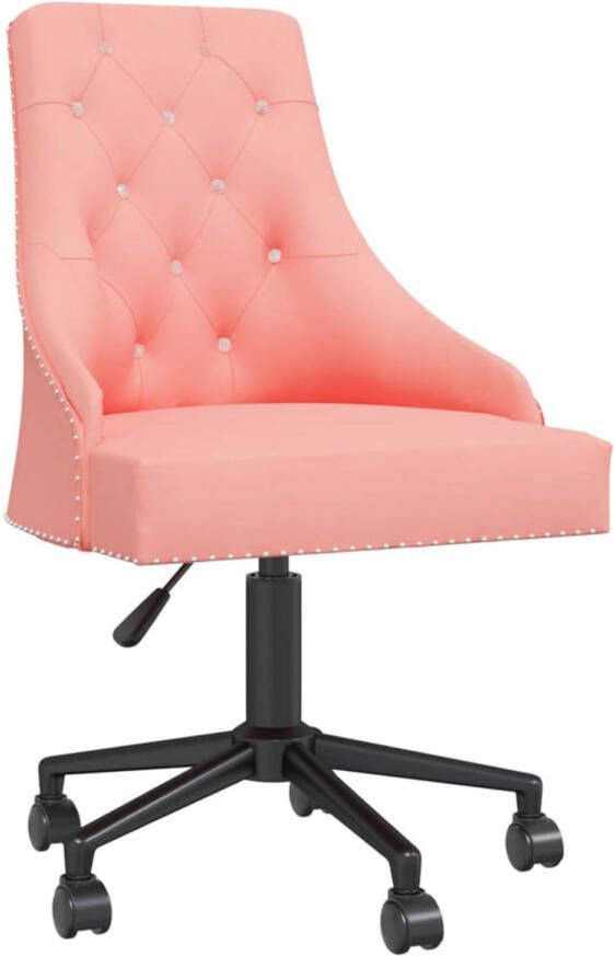 VidaXL Kantoorstoel draaibaar fluweel roze