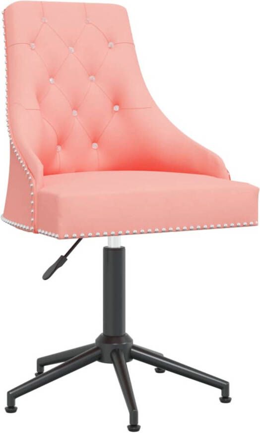 VIDAXL Kantoorstoel draaibaar fluweel roze