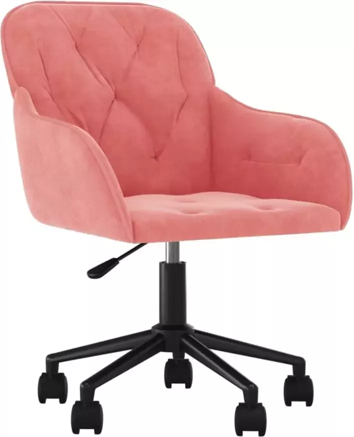 VidaXL Kantoorstoel draaibaar fluweel roze