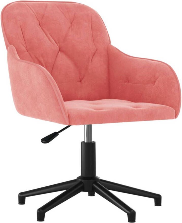 VidaXL -Kantoorstoel-draaibaar-fluweel-roze