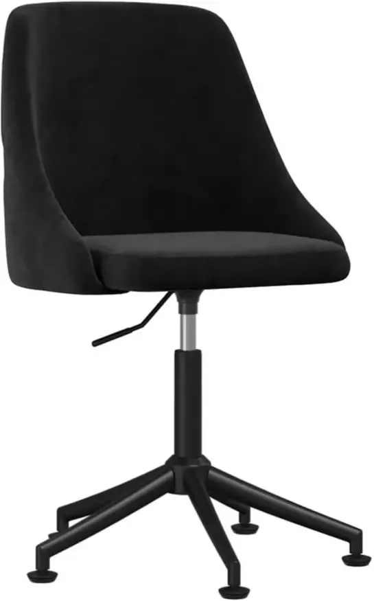 VidaXL Kantoorstoel draaibaar fluweel zwart