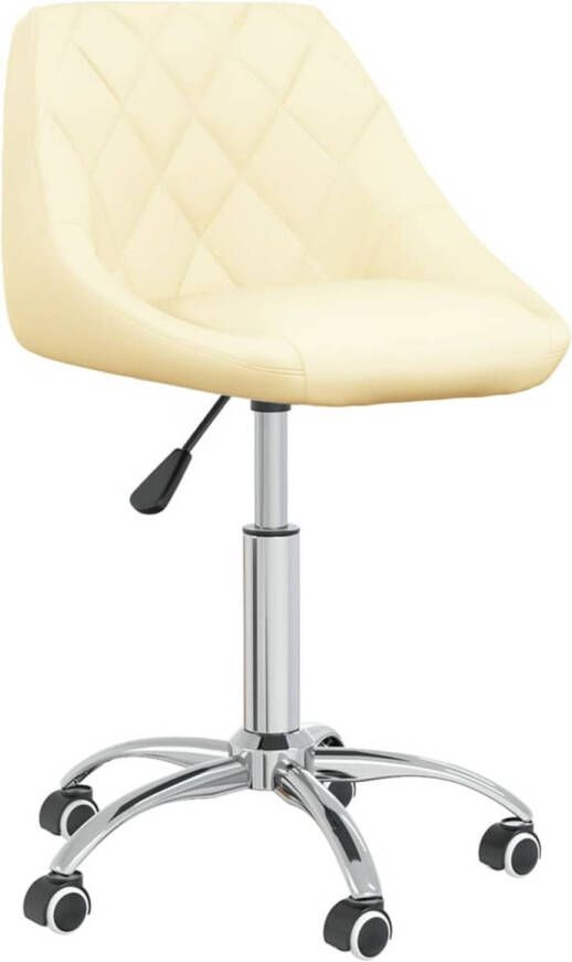 VIDAXL Kantoorstoel draaibaar kunstleer crèmekleurig