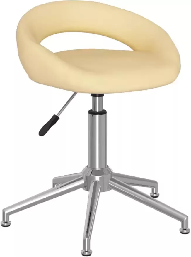 VidaXL Kantoorstoel draaibaar kunstleer crèmekleurig