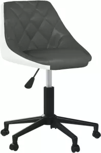 VIDAXL Kantoorstoel draaibaar kunstleer grijs en wit
