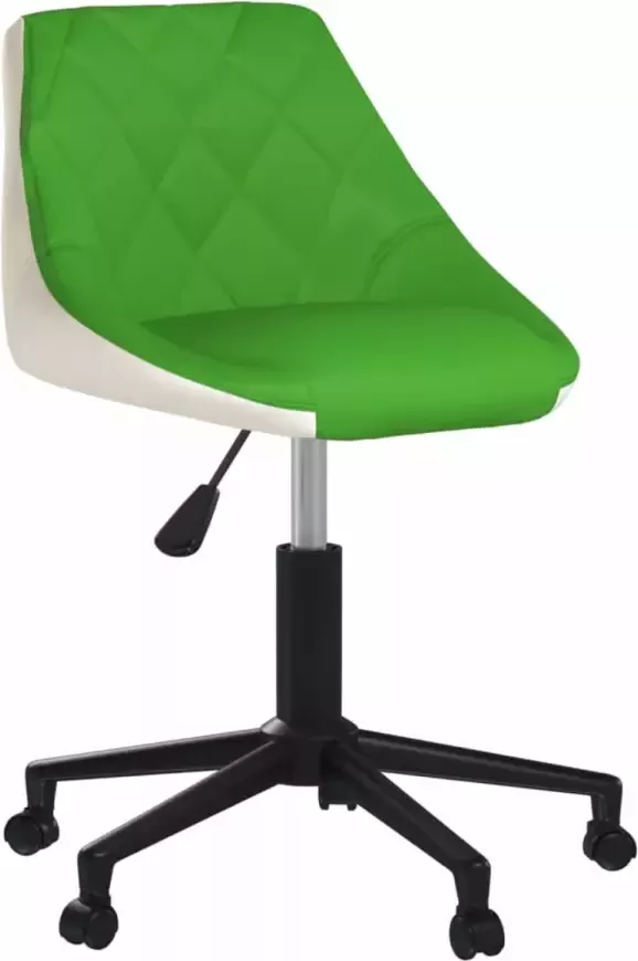 Prolenta Premium vidaXL Kantoorstoel draaibaar kunstleer groen en wit