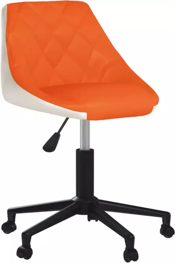 Prolenta Premium vidaXL Kantoorstoel draaibaar kunstleer oranje en wit