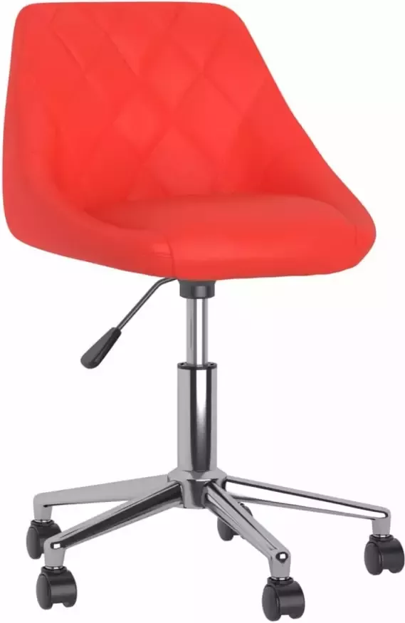 VidaXL Kantoorstoel draaibaar kunstleer rood
