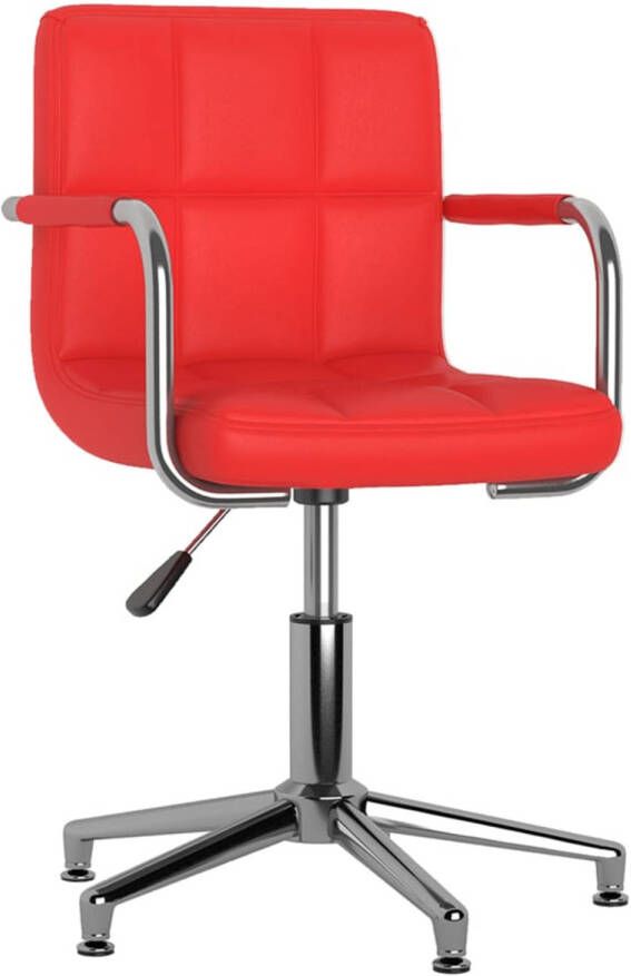VidaXL Kantoorstoel draaibaar kunstleer rood - Foto 1