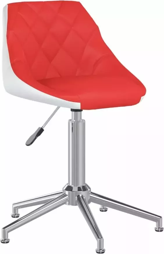 VidaXL Kantoorstoel draaibaar kunstleer rood en wit
