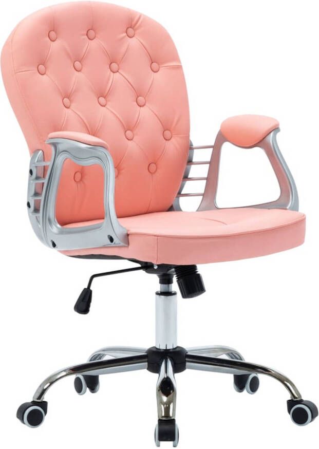 VidaXL -Kantoorstoel-draaibaar-kunstleer-roze