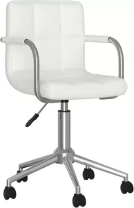 VIDAXL Kantoorstoel draaibaar kunstleer wit