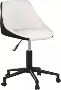 Prolenta Premium vidaXL Kantoorstoel draaibaar kunstleer wit en zwart