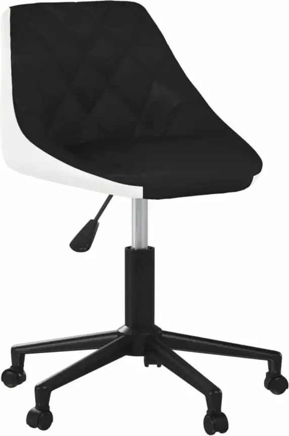 Prolenta Premium vidaXL Kantoorstoel draaibaar kunstleer zwart en wit