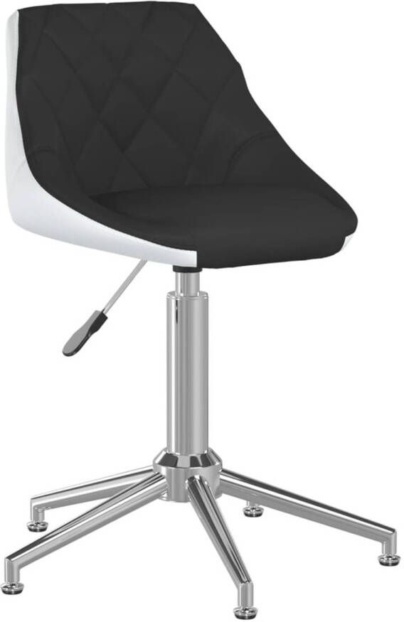 VIDAXL Kantoorstoel draaibaar kunstleer zwart en wit - Foto 1