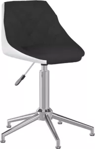 VIDAXL Kantoorstoel draaibaar kunstleer zwart en wit
