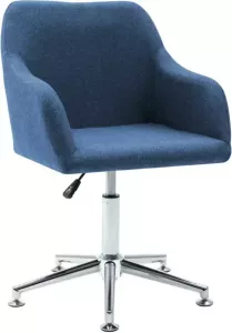 VIDAXL Kantoorstoel draaibaar stof blauw