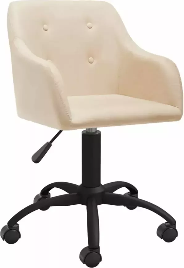 VIDAXL Kantoorstoel draaibaar stof crèmekleurig